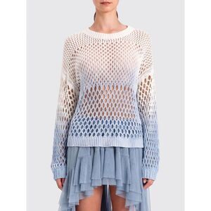 Actitude Twinset Women Actitude Twinset Mesh Cotton Knit Top